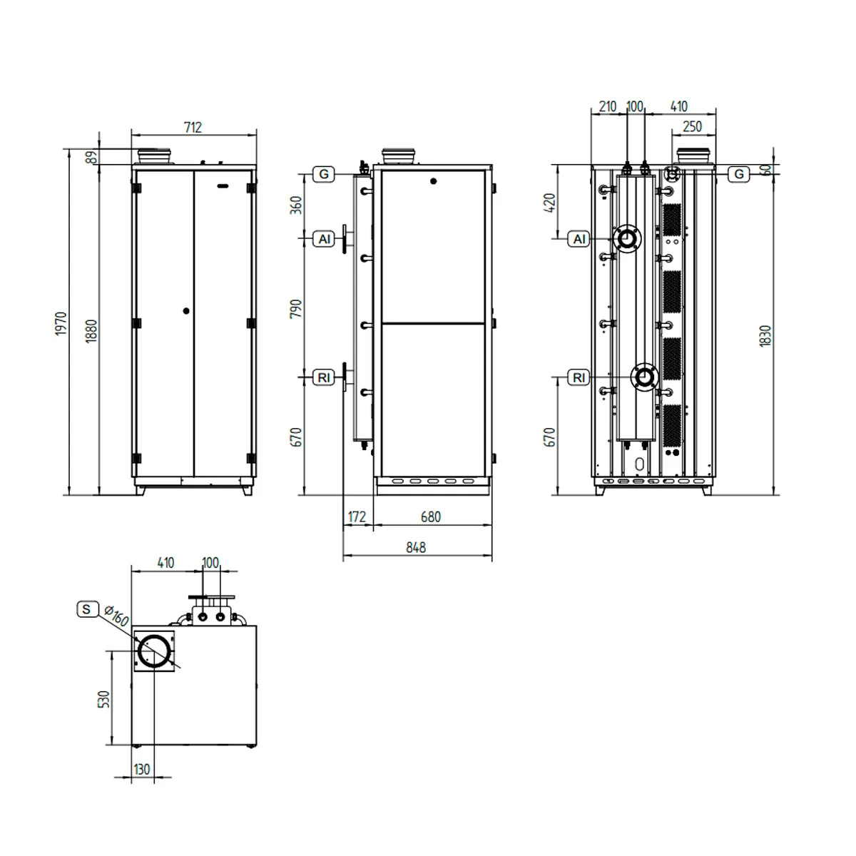 Газовый котел 180 кВт напольный R1KG-А-180 Radiant