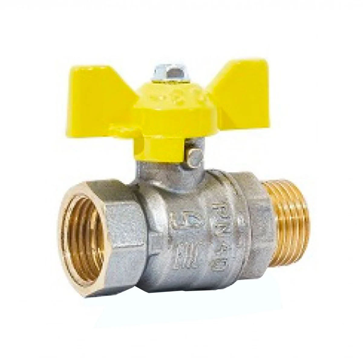 Кран газовый LD Pride 47.15 (15мм - 1/2") В-Н Бабочка