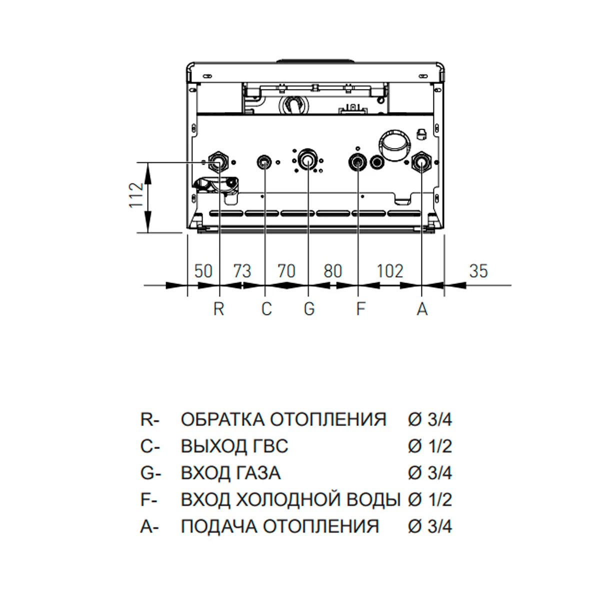 Двухконтурный газовый котел 24 кВт наружного размещения RSR 24 BOX Radiant